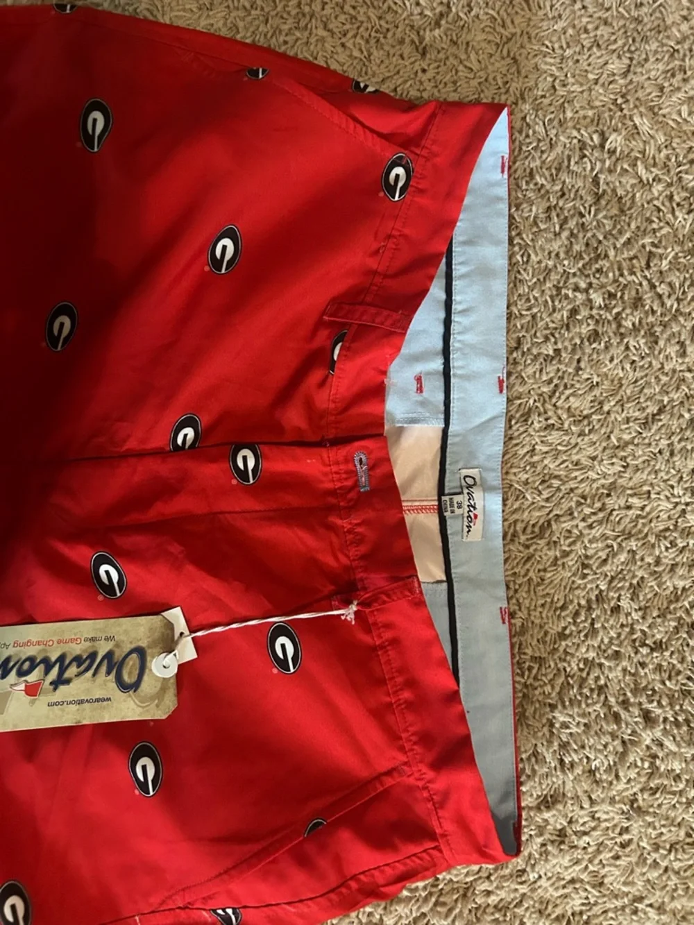 UGA Red Printed Men's Shorts